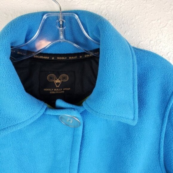 Wooly Bully Wear Colorado Funky One Button Fleece Top Jacket Cardigan Size L - Picture 5 of 8